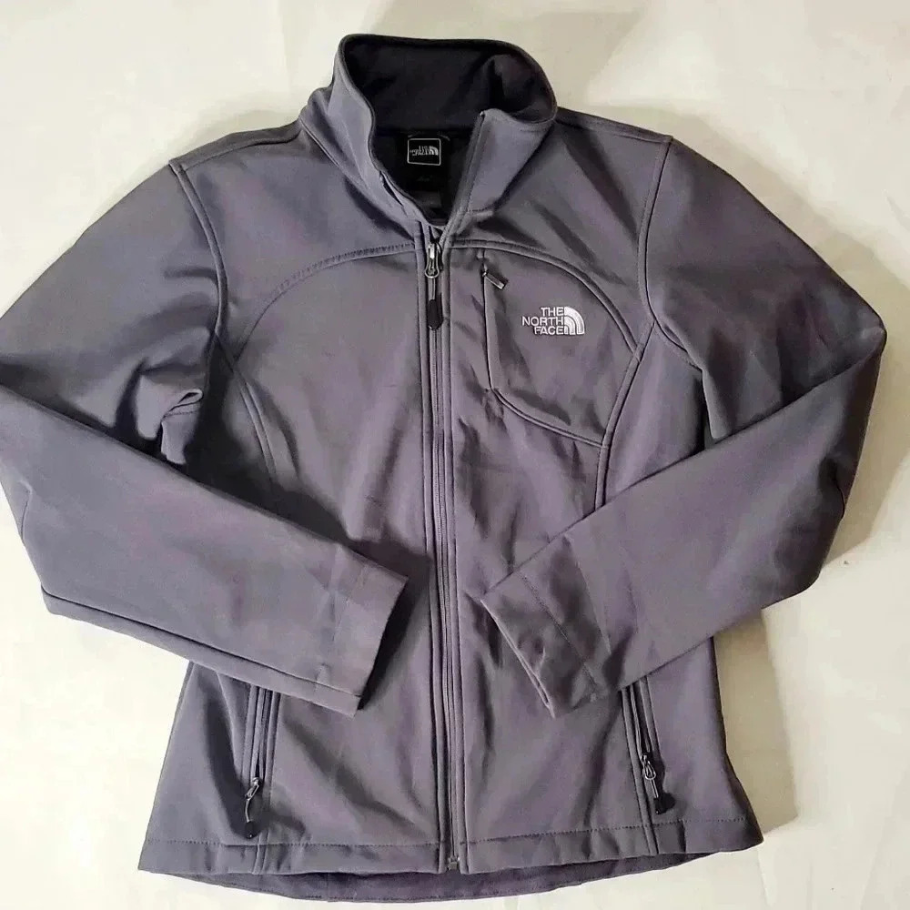 The North face Metalic Gray Jacket Sz S Women's Full Zip Fleece Lining
